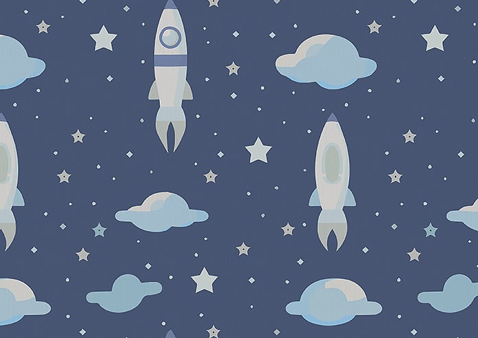 Blast Off, Celestial Blue - Motorised Roman Blind - Image 7